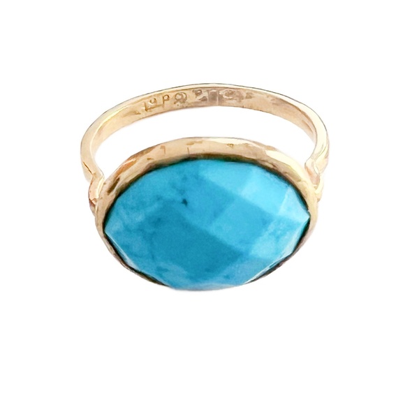 Stella & Dot Mary Margaret Turquoise Ring Size 6 - Picture 6 of 7